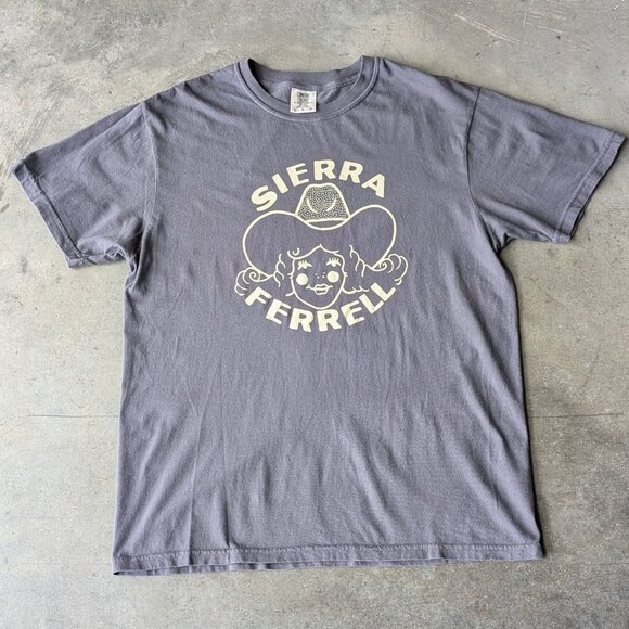 Sierra Ferrell Gray Cowgirl Hat Graphic Tee Concert Festival Merch T-Shirt large - Picture 1 of 6